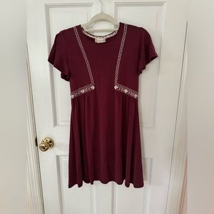 altar’d state red dress with white embroidery size small